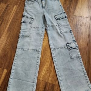 Aubainerie Teen Light Blue Cargo Jeans